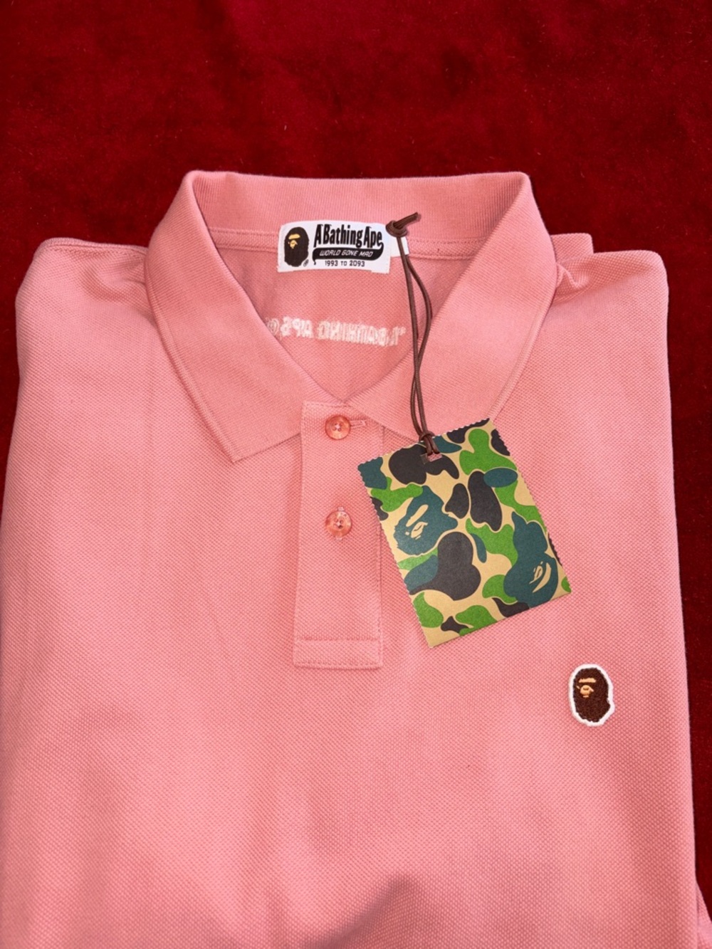 A Bathing Ape Pink Polo Shirt - Classic Logo Polo